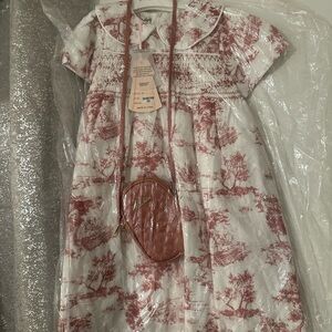 Charming Red and White Kids Dress